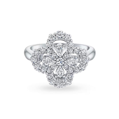 [Perla Lux]LOOP RING FULL MOTIF DIAMOND 16MM SILVE