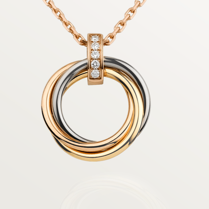 [Perla Lux]TRINITY NECKLACE GOLD  DIAMONDS