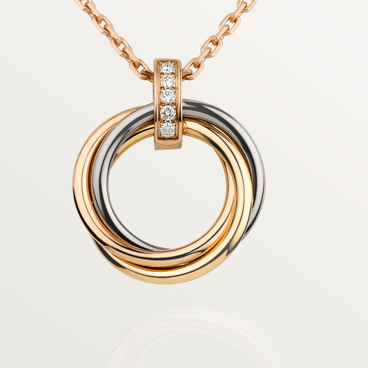 [Perla Lux]TRINITY NECKLACE GOLD  DIAMONDS