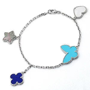 [Perla Lux]LUCKY SPRING SILVER BRACELET 4 MOTIF