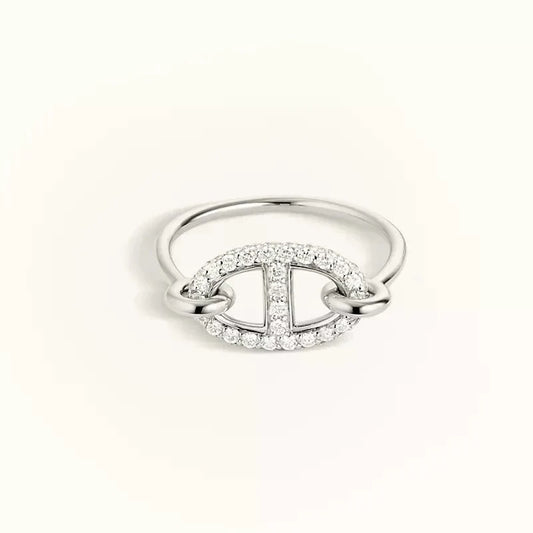 [Perla Lux]RONDE SMALL SILVER DIAMOND RING