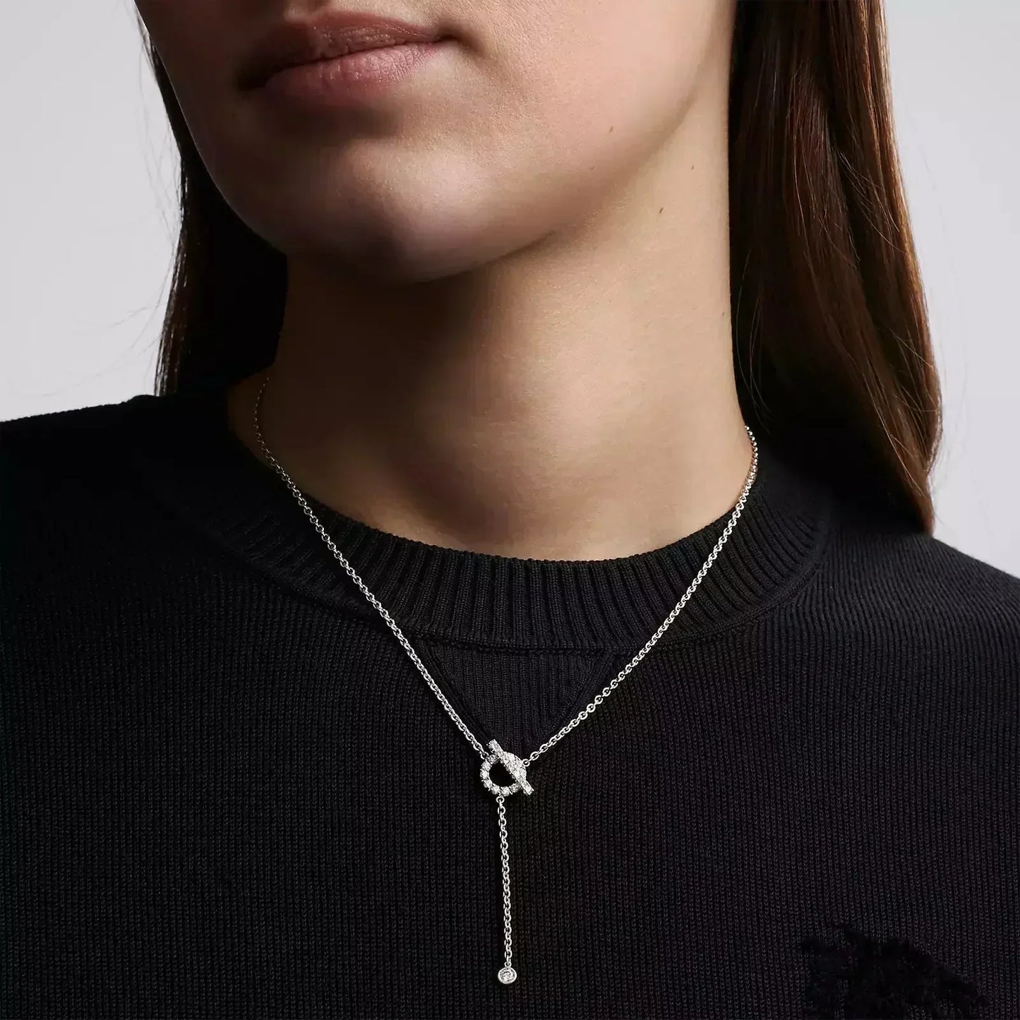 [Perla Lux]FINESSE SILVER DIAMOND NECKLACE