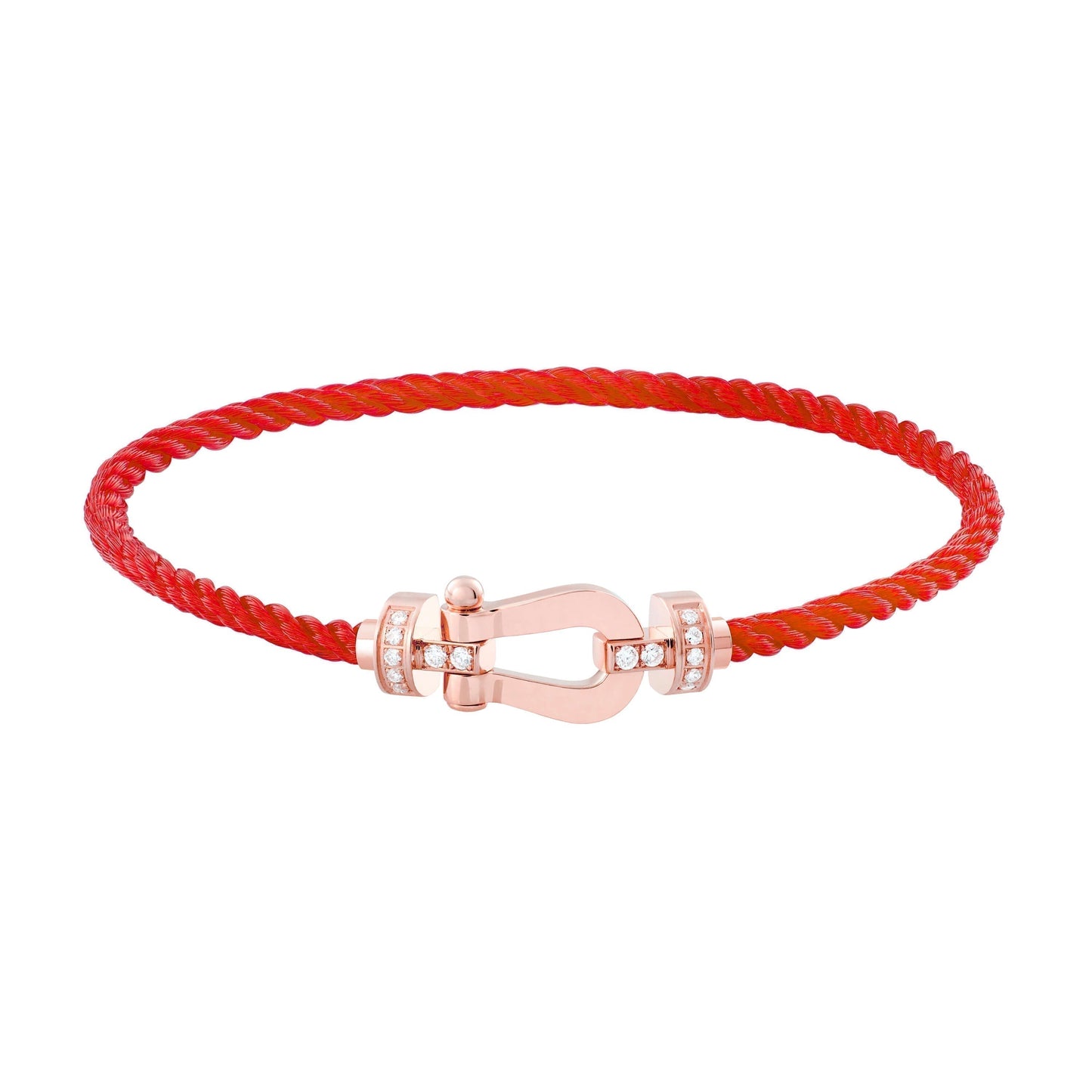 [Perla Lux]FORCE 10 HALF DIAMOND PINK GOLD RED CORDERI LARGE AND MEDIUM MODEL