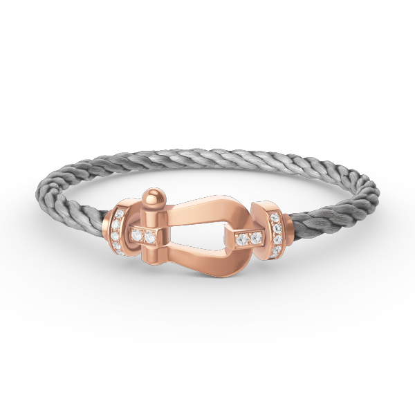 [Perla Lux]FORCE LARGE HORSESHOE HALF DIAMOND BRACELET ROSE GOLD