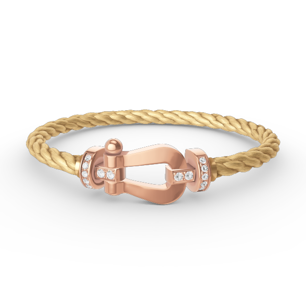 [Perla Lux]FORCE LARGE HORSESHOE HALF DIAMOND BRACELET ROSE GOLD