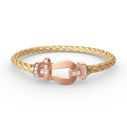 [Perla Lux]FORCE LARGE HORSESHOE HALF DIAMOND BRACELET ROSE GOLD
