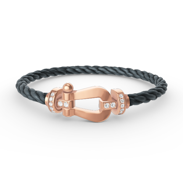[Perla Lux]FORCE LARGE HORSESHOE HALF DIAMOND BRACELET ROSE GOLD