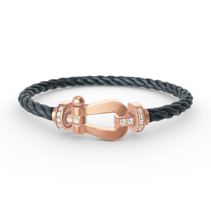 [Perla Lux]FORCE LARGE HORSESHOE HALF DIAMOND BRACELET ROSE GOLD