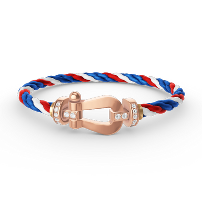 [Perla Lux]FORCE LARGE HORSESHOE HALF DIAMOND BRACELET ROSE GOLD
