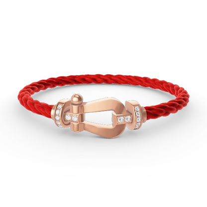 [Perla Lux]FORCE LARGE HORSESHOE HALF DIAMOND BRACELET ROSE GOLD