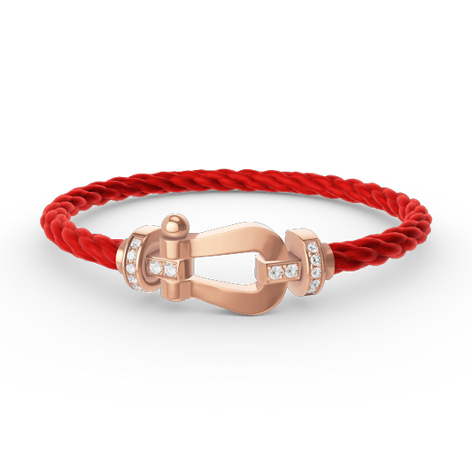 [Perla Lux]FORCE LARGE HORSESHOE HALF DIAMOND BRACELET ROSE GOLD