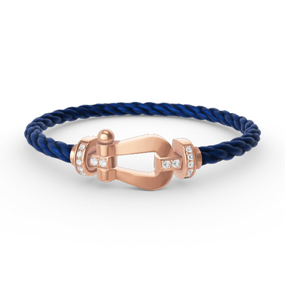 [Perla Lux]FORCE LARGE HORSESHOE HALF DIAMOND BRACELET ROSE GOLD