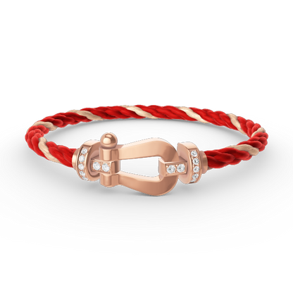 [Perla Lux]FORCE LARGE HORSESHOE HALF DIAMOND BRACELET ROSE GOLD