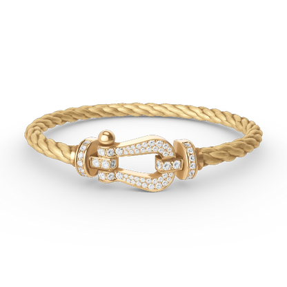 [Perla Lux]FORCE LARGE HORSESHOE FULL DIAMOND BRACELET GOLD