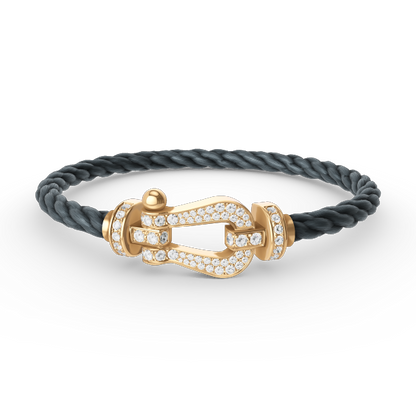 [Perla Lux]FORCE LARGE HORSESHOE FULL DIAMOND BRACELET GOLD