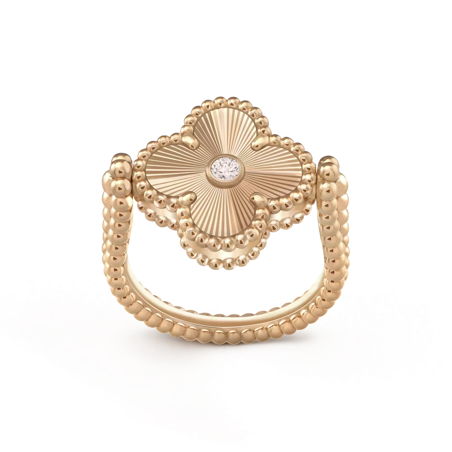 [Perla Lux]CLOVER RIVERSIBLE ROSE GOLD RING