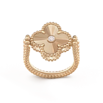 [Perla Lux]CLOVER RIVERSIBLE ROSE GOLD RING