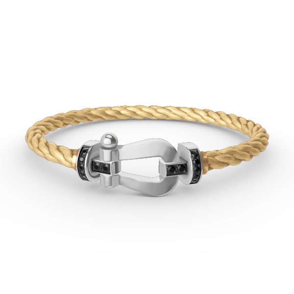 [Perla Lux]FORCE LARGE HORSESHOE BLACK DIAMOND BRACELET SILVER