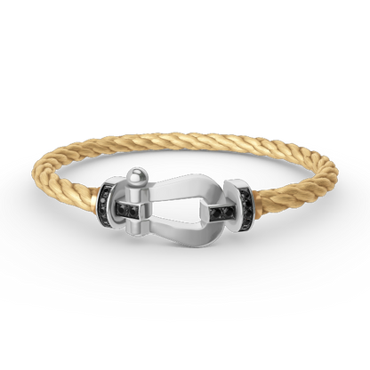 [Perla Lux]FORCE LARGE HORSESHOE BLACK DIAMOND BRACELET SILVER