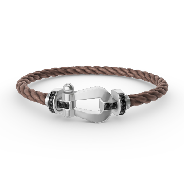 [Perla Lux]FORCE LARGE HORSESHOE BLACK DIAMOND BRACELET SILVER