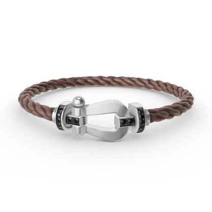 [Perla Lux]FORCE LARGE HORSESHOE BLACK DIAMOND BRACELET SILVER