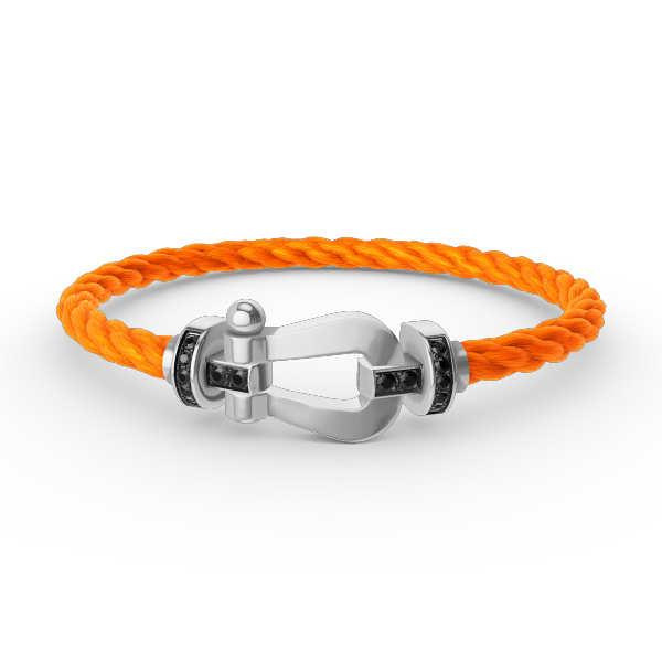 [Perla Lux]FORCE LARGE HORSESHOE BLACK DIAMOND BRACELET SILVER