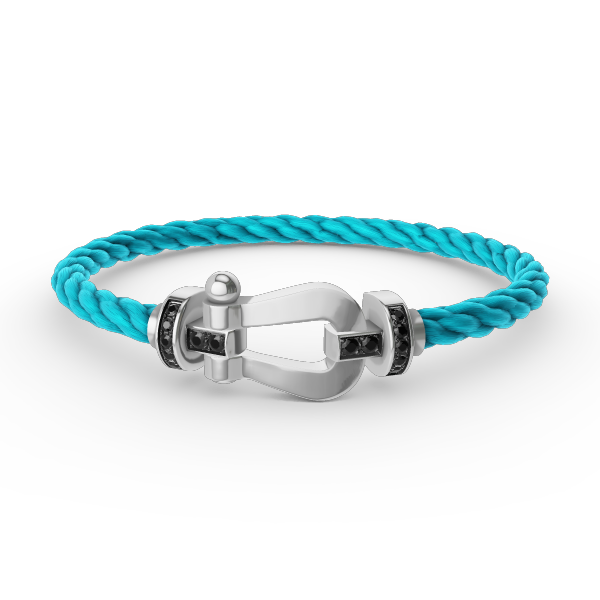 [Perla Lux]FORCE LARGE HORSESHOE BLACK DIAMOND BRACELET SILVER
