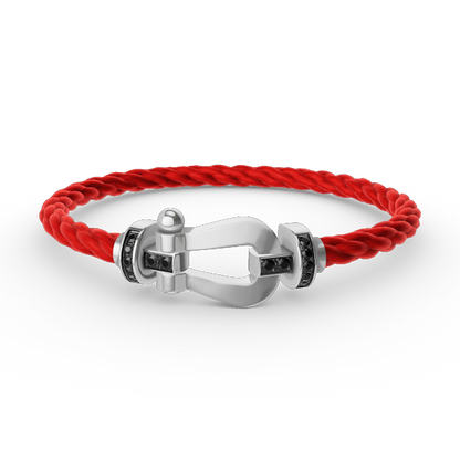 [Perla Lux]FORCE LARGE HORSESHOE BLACK DIAMOND BRACELET SILVER
