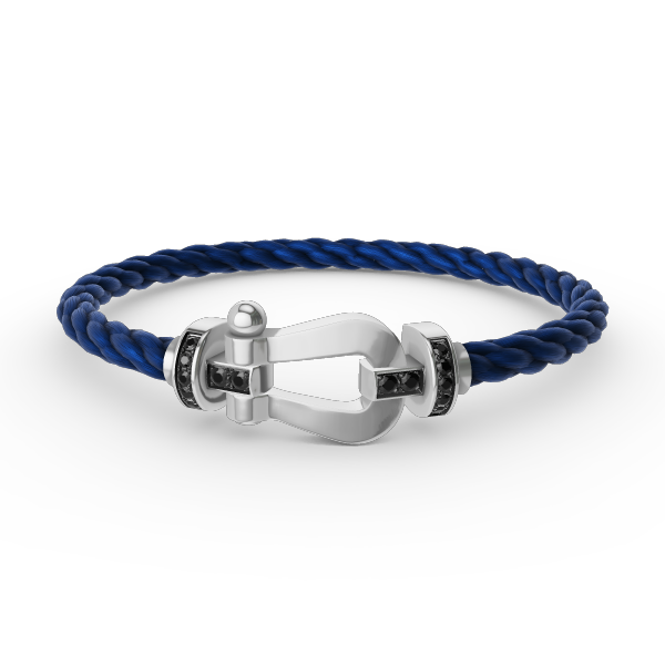 [Perla Lux]FORCE LARGE HORSESHOE BLACK DIAMOND BRACELET SILVER