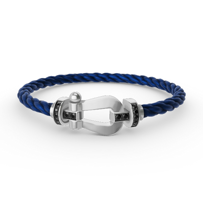 [Perla Lux]FORCE LARGE HORSESHOE BLACK DIAMOND BRACELET SILVER