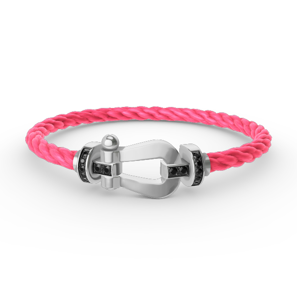 [Perla Lux]FORCE LARGE HORSESHOE BLACK DIAMOND BRACELET SILVER