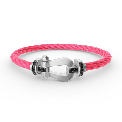 [Perla Lux]FORCE LARGE HORSESHOE BLACK DIAMOND BRACELET SILVER