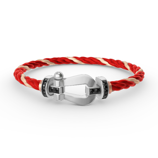[Perla Lux]FORCE LARGE HORSESHOE BLACK DIAMOND BRACELET SILVER