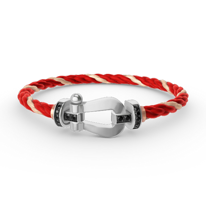 [Perla Lux]FORCE LARGE HORSESHOE BLACK DIAMOND BRACELET SILVER