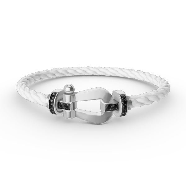 [Perla Lux]FORCE LARGE HORSESHOE BLACK DIAMOND BRACELET SILVER