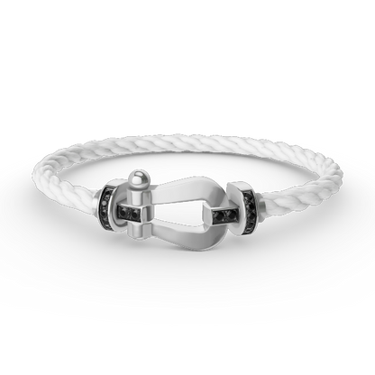 [Perla Lux]FORCE LARGE HORSESHOE BLACK DIAMOND BRACELET SILVER