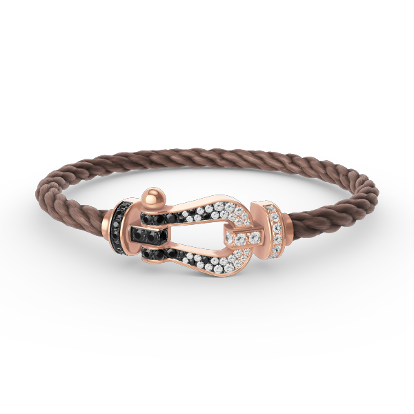 [Perla Lux]FORCE LARGE HORSESHOE BLACK WHITE DIAMOND BRACELET ROSE GOLD
