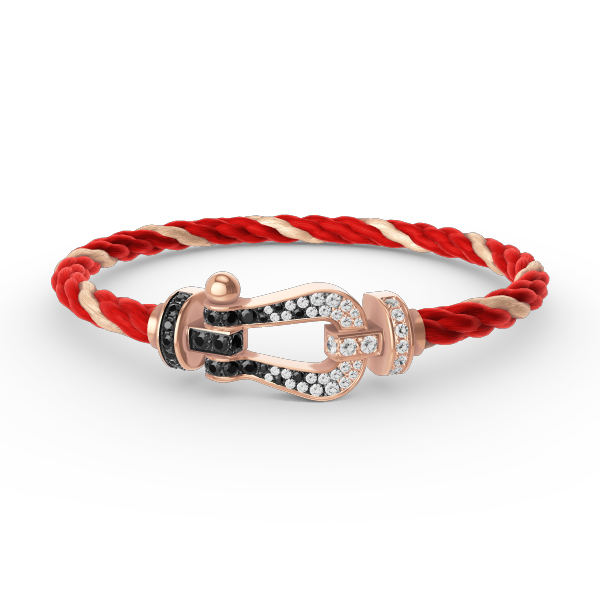 [Perla Lux]FORCE LARGE HORSESHOE BLACK WHITE DIAMOND BRACELET ROSE GOLD