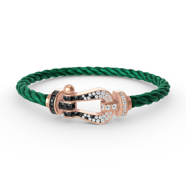 [Perla Lux]FORCE LARGE HORSESHOE BLACK WHITE DIAMOND BRACELET ROSE GOLD