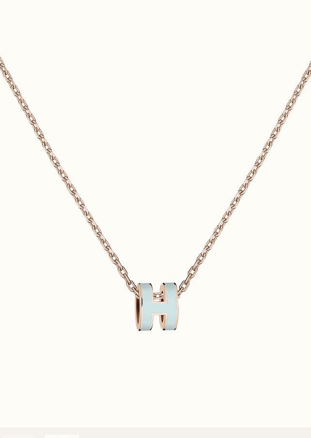 [Perla Lux]POP H LIGHT BLUE NECKLACE