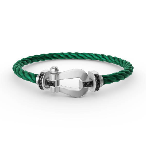 [Perla Lux]FORCE LARGE HORSESHOE BLACK DIAMOND BRACELET SILVER