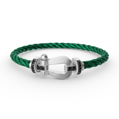 [Perla Lux]FORCE LARGE HORSESHOE BLACK DIAMOND BRACELET SILVER