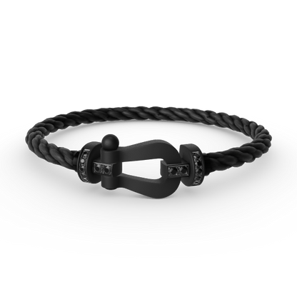 [Perla Lux]FORCE LARGE SERIES HORSESHOE BLACK SAMURAI BRACELET