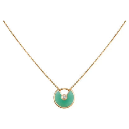 [Perla Lux]AMULETTE GOLD MALACHITE NECKLACE