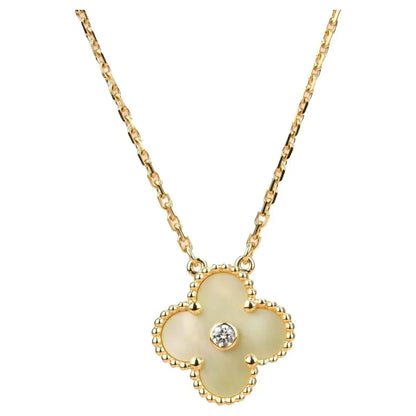 [Perla Lux]CLOVER 15MM DIAMOND GOLD MOTHER OF PEARL NECKLACE