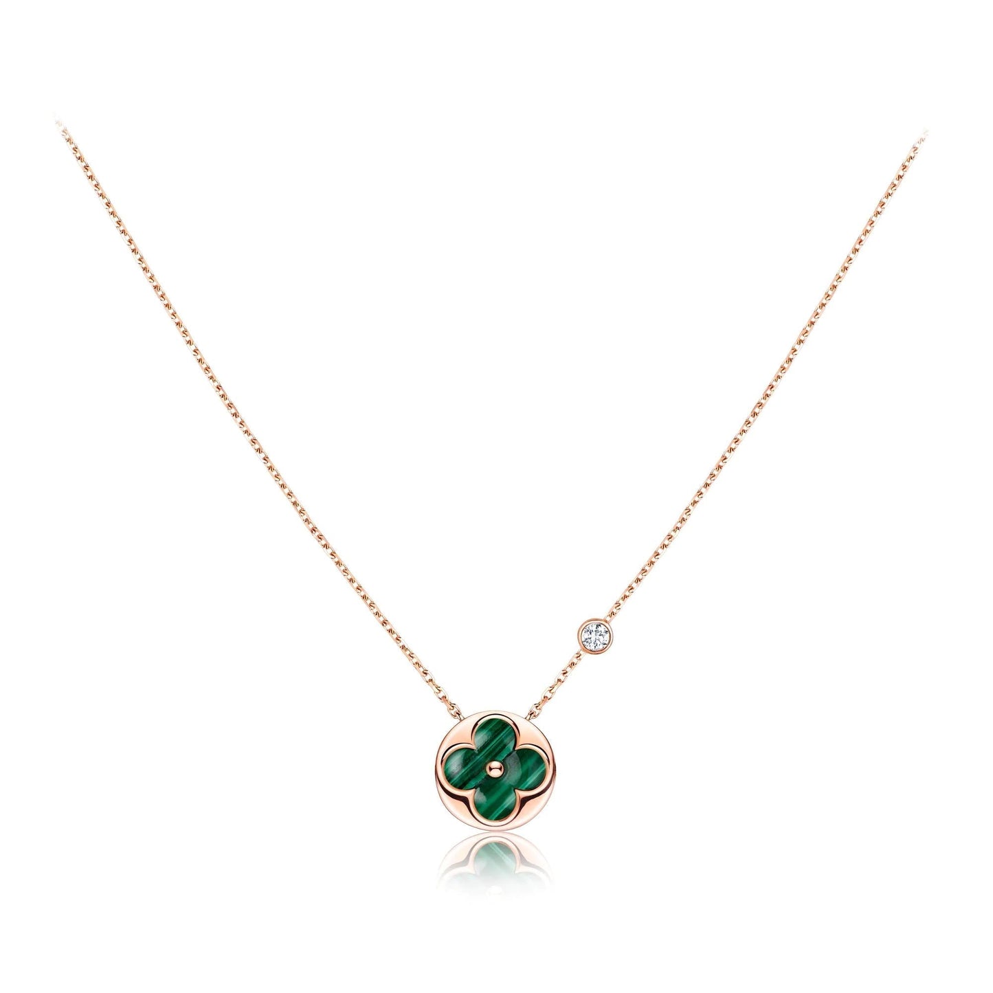 [Perla Lux]SUN PEDANT PINK GOLD 1 DIAMOND NECKLACE