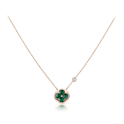 [Perla Lux]SUN PEDANT PINK GOLD 1 DIAMOND NECKLACE