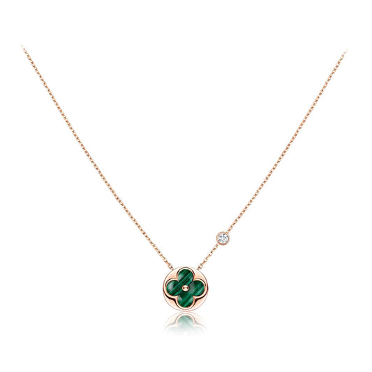 [Perla Lux]SUN PEDANT PINK GOLD 1 DIAMOND NECKLACE