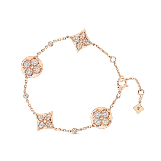 [Perla Lux]STAR AND SUN 4 MOTIFS GOLD DIAMONDS BRACELET