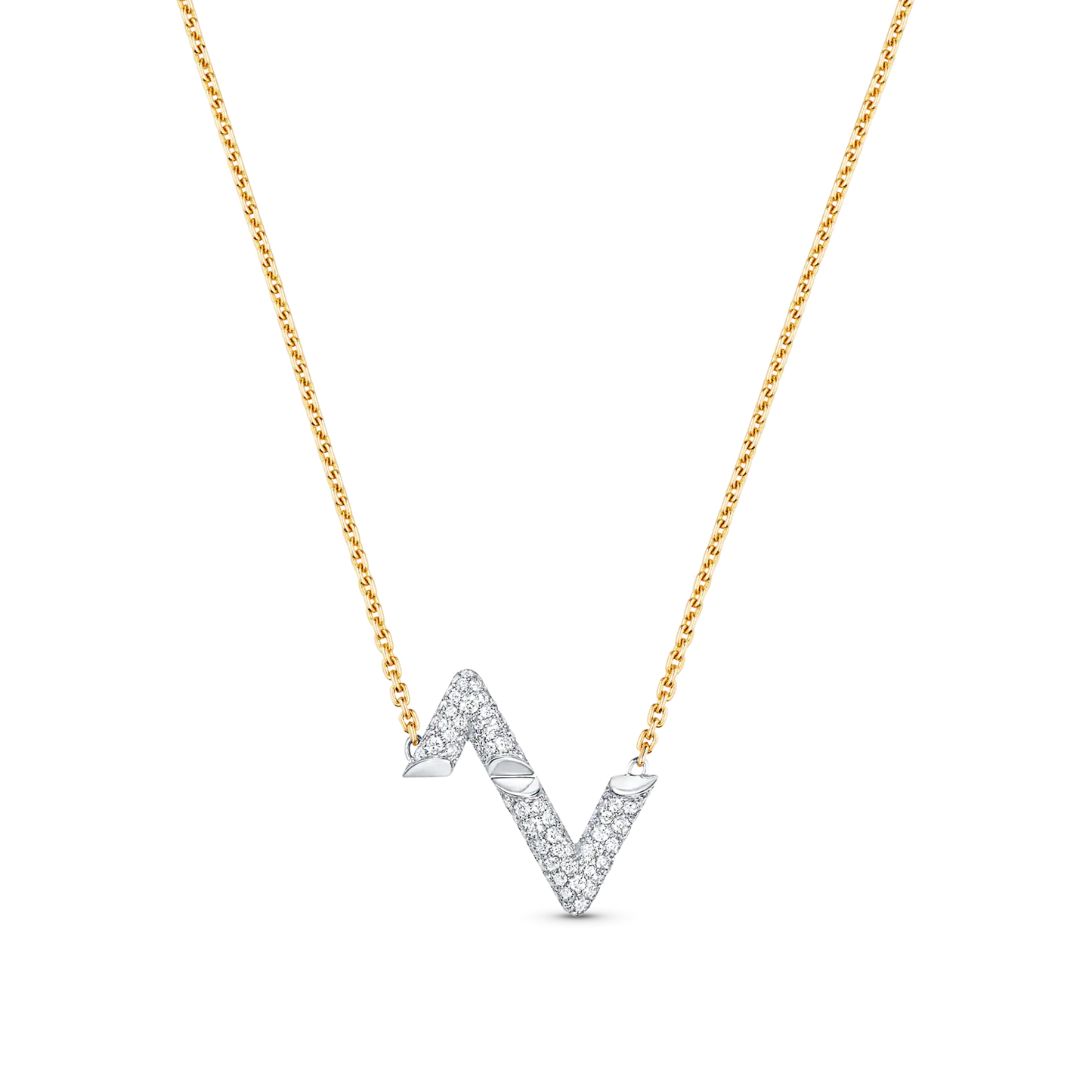 [Perla Lux]VOLT SILVER DIAMOND PEDANT NECKLACE